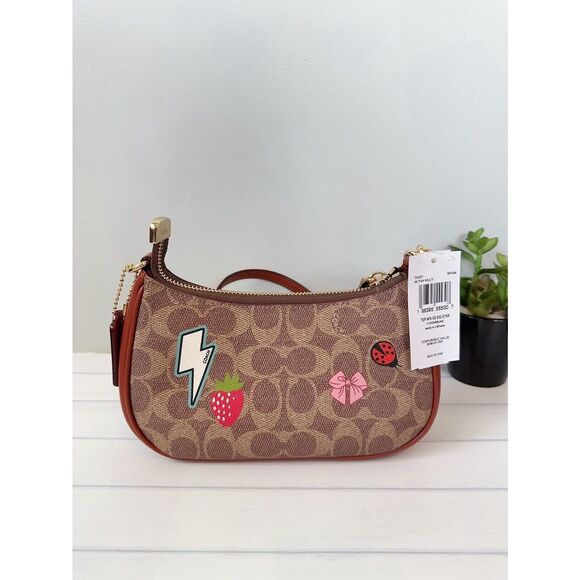 NWT Coach CW321 Teri MINI Signature Canvas Crossbody Bag With Rexy Sticker Print - Picture 4 of 6